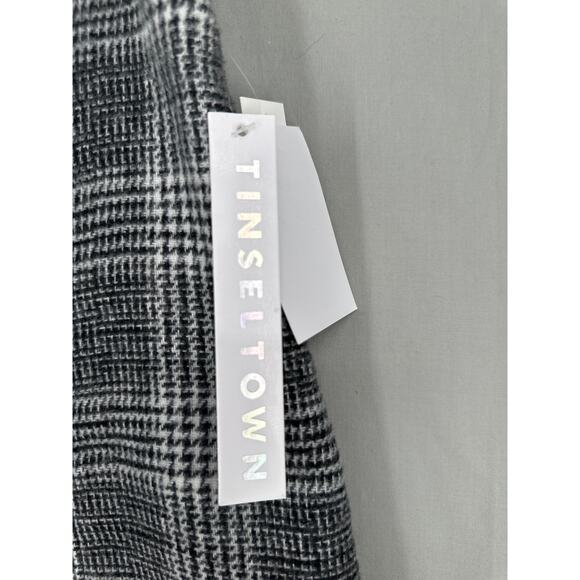 Tinseltown Skirt Womens Small Black Mini Plaid Grunge Boho Slit Academia - Picture 5 of 8